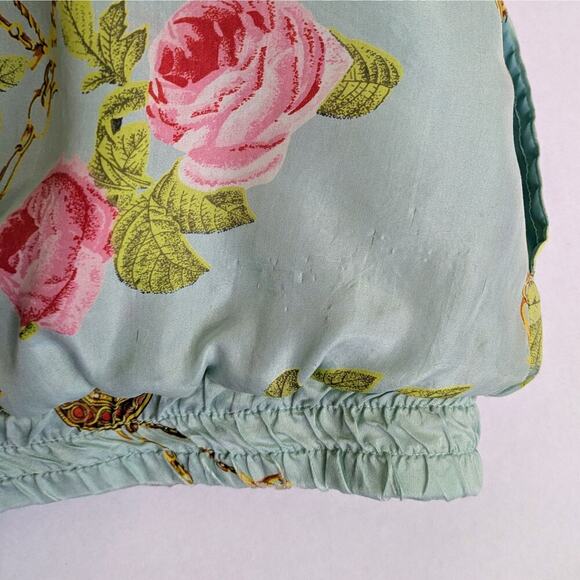 Vtg 90s Avon Style Floral Chain Print Silk Track Jacket Windbreaker Pastel Retro - Picture 11 of 14